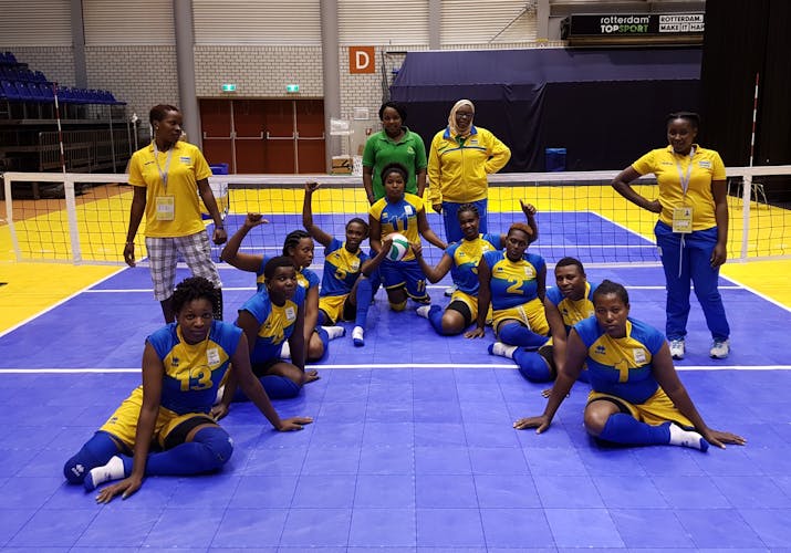 Groepsfoto volleybalteam Rwanda 2018