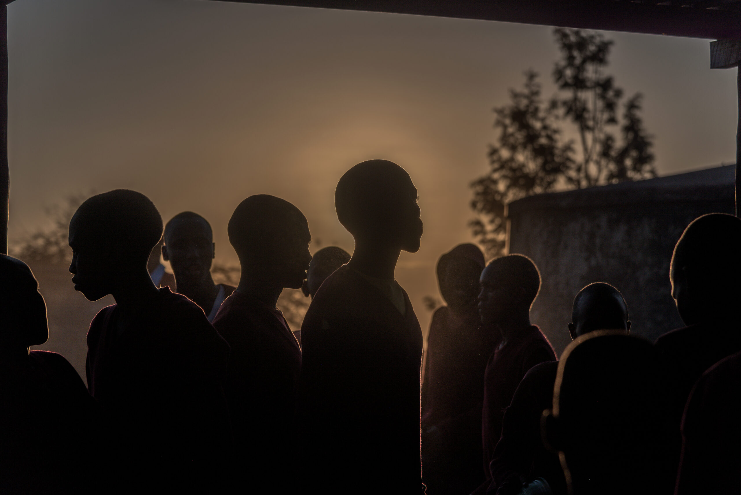 Profielen bij Keniaanse zonsondergang