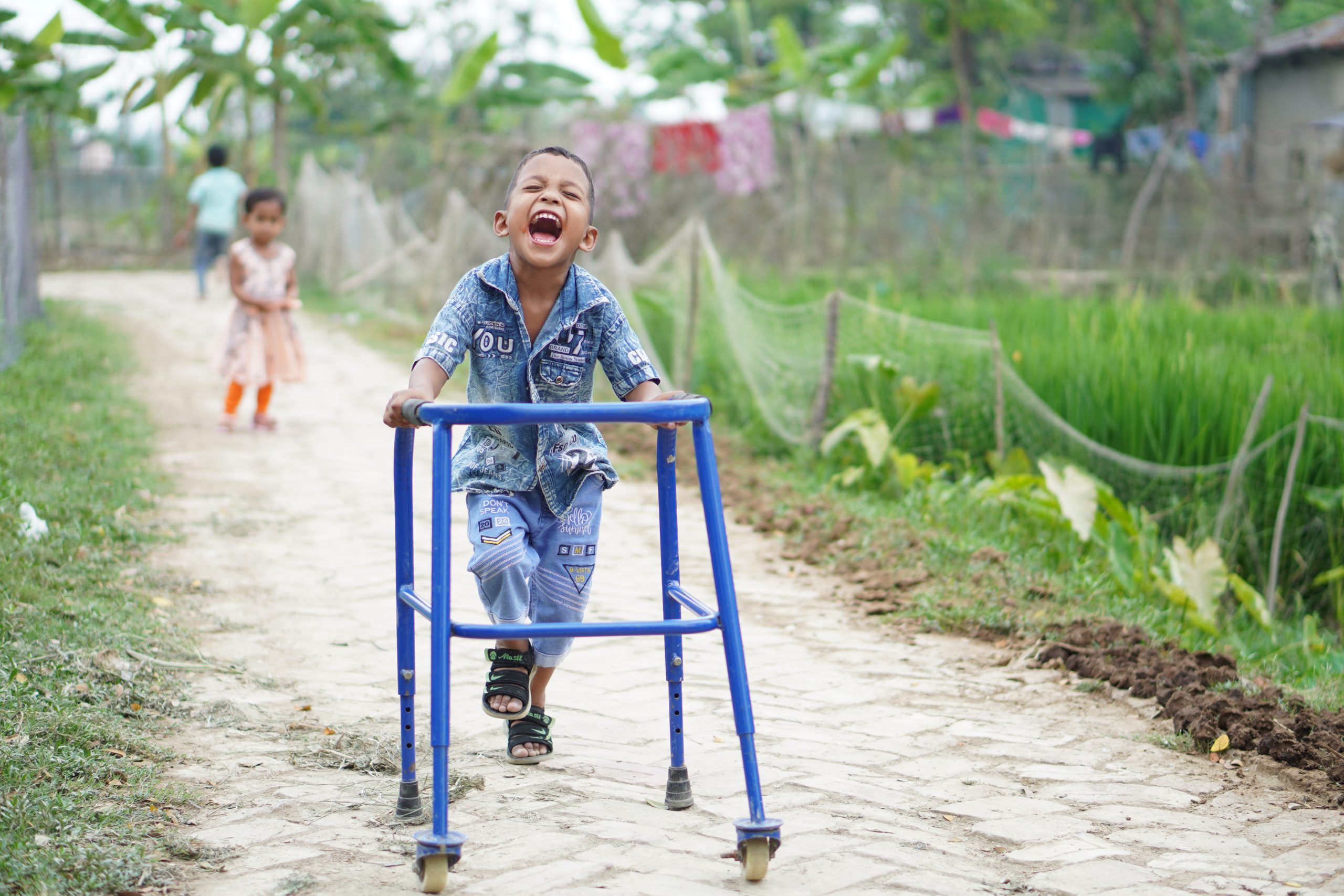 Rahat is happy with his assistive device